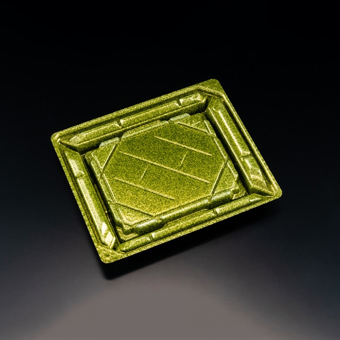 リスパック 寿司容器　バイオPS　美枠寿司　本体 2-3B FAPR256　ステラグリーン 50枚/袋（ご注文単位16袋）【直送品】