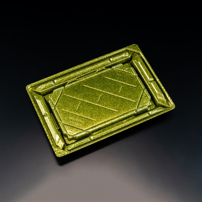 リスパック 寿司容器　バイオPS　美枠寿司　本体 2-4B FAPR286　ステラグリーン 50枚/袋（ご注文単位12袋）【直送品】