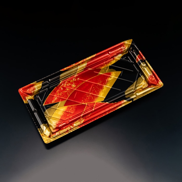 リスパック 寿司容器　バイオPS　美枠寿司　本体 2-6B FAPR343　せんれい赤 50枚/袋（ご注文単位12袋）【直送品】