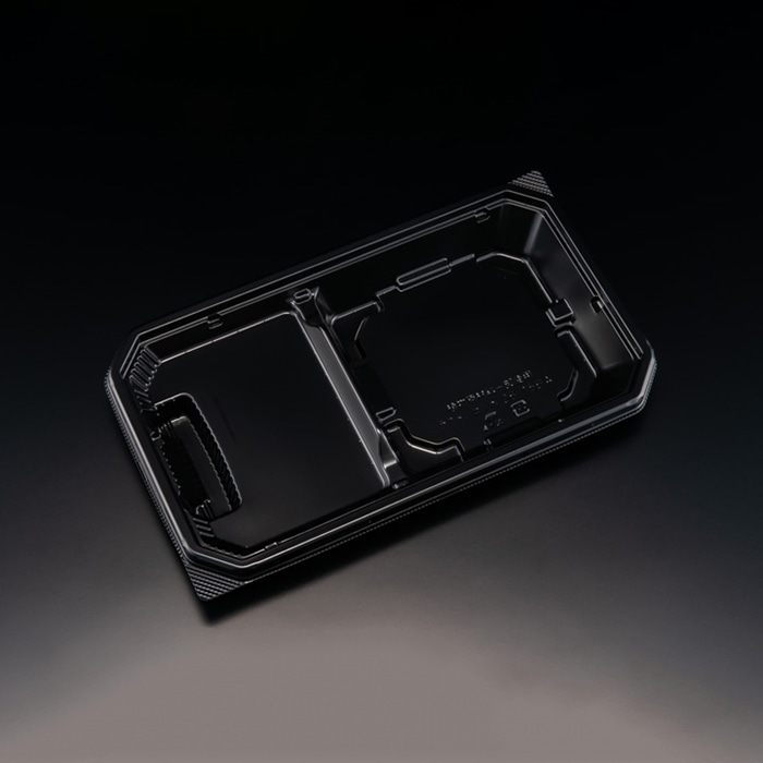 リスパック 麺付き弁当容器　楽麺コンボ　本体 26-15BA RRAI420　黒 50枚/袋（ご注文単位12袋）【直送品】