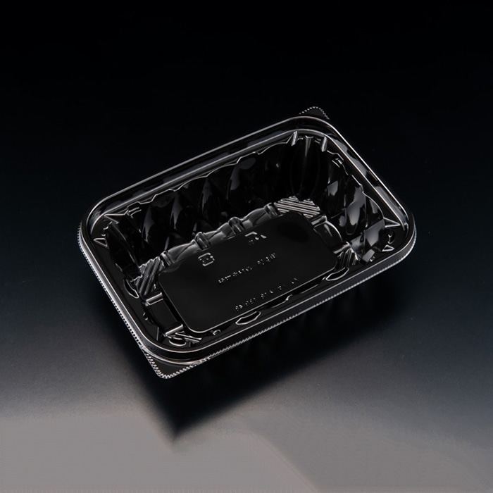 リスパック 惣菜容器　バイオアソートケース　本体 18-13B（48） PBPU402　黒 50枚/袋（ご注文単位18袋）【直送品】