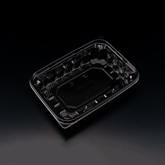 リスパック 惣菜容器　バイオアソートケース　本体 20-14B（38） PBPU672　黒 50枚/袋（ご注文単位16袋）【直送品】