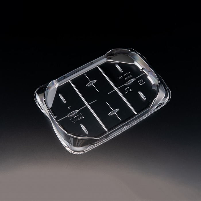 リスパック 惣菜容器　バイオアソートケース　中皿 20-14 PBPU691　クリアー 50枚/袋（ご注文単位32袋）【直送品】