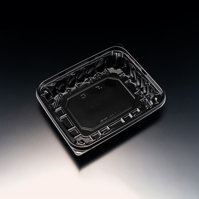 リスパック 惣菜容器　バイオアソートケース　本体 20-16B（38） PBPU722　黒 50枚/袋（ご注文単位12袋）【直送品】