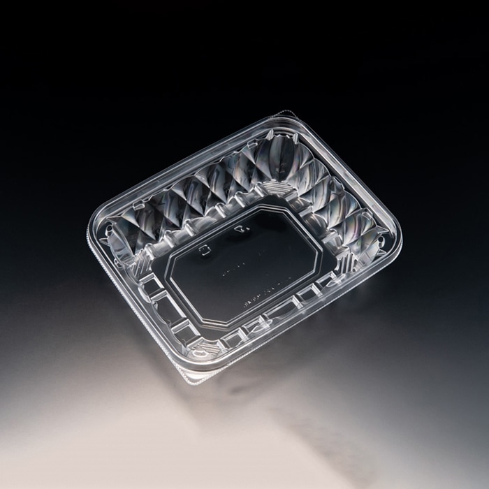 リスパック 惣菜容器 バイオアソートケース 本体 20-16B(48) PBPU731 クリアー 50枚/袋(ご注文単位12袋)【直送品】