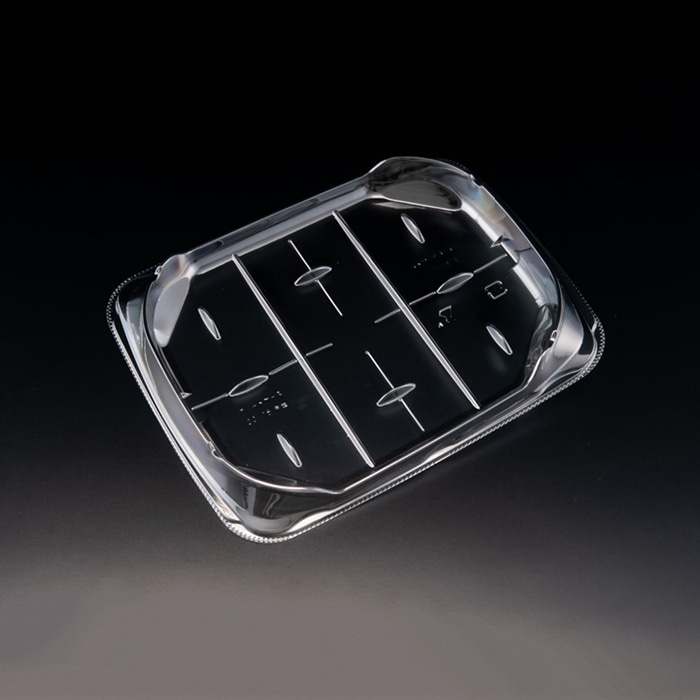 リスパック 惣菜容器　バイオアソートケース　中皿 20-16 PBPU741　クリアー 50枚/袋（ご注文単位24袋）【直送品】