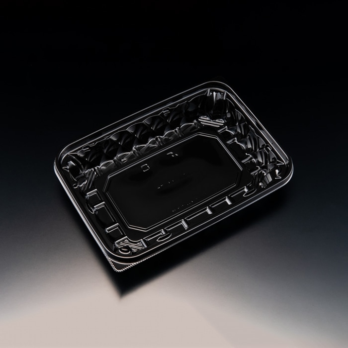 リスパック 惣菜容器　バイオアソートケース　本体 22-16B（38） PBPU822　黒 50枚/袋（ご注文単位12袋）【直送品】