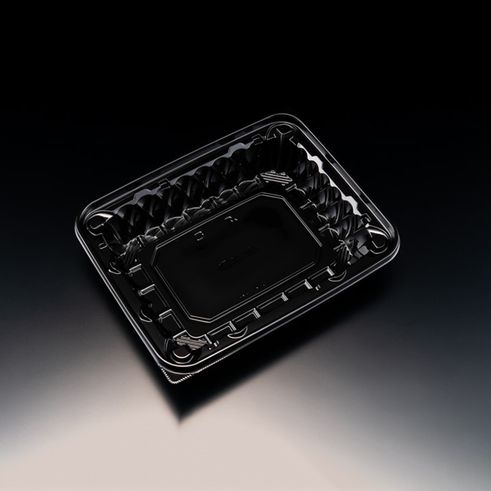 リスパック 惣菜容器 バイオアソートケース 本体 24-20B(48) PBPU922 黒 50枚/袋(ご注文単位8袋)【直送品】