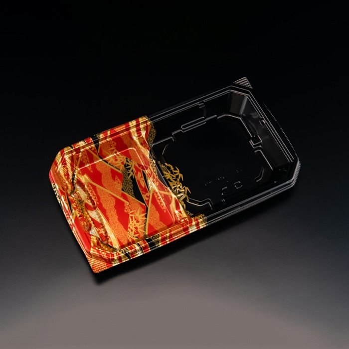 リスパック 麺付き弁当容器　楽麺コンボ　本体 26-15B RRAI401　はれひ赤 50枚/袋（ご注文単位12袋）【直送品】