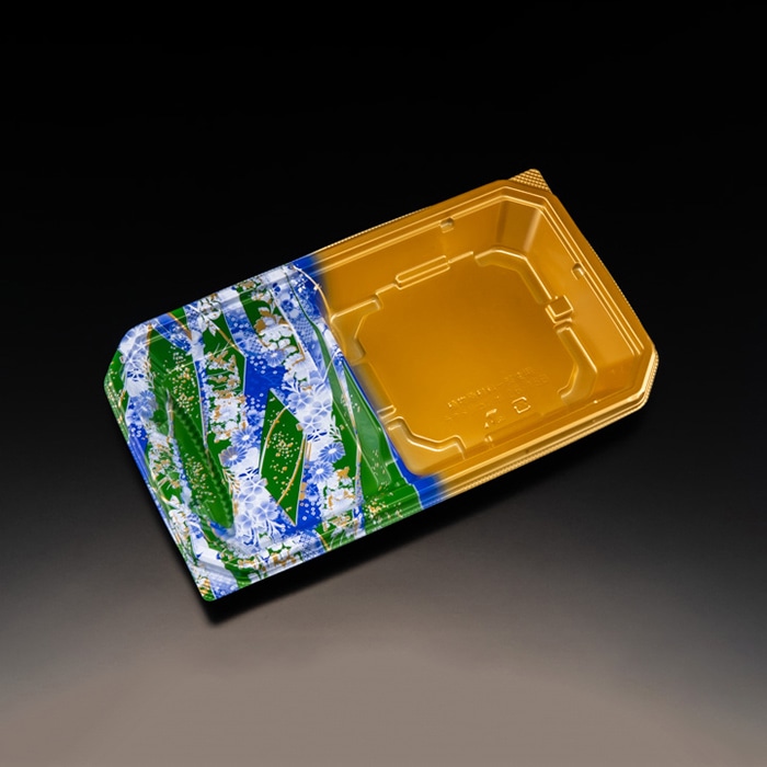 リスパック 麺付き弁当容器　楽麺コンボ　本体 26-15B RRAI402　きおり青 50枚/袋（ご注文単位12袋）【直送品】