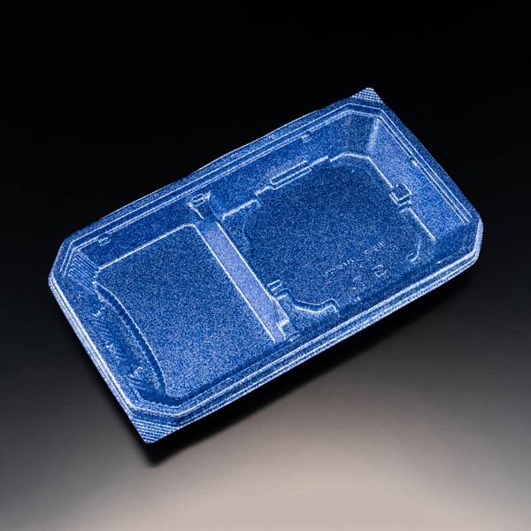 リスパック 麺付き弁当容器　楽麺コンボ　本体 26-15B RRAI403　ステラブルー 50枚/袋（ご注文単位12袋）【直送品】