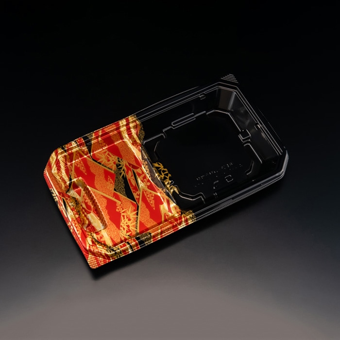 リスパック 麺付き弁当容器　楽麺コンボ　本体 26-15BA RRAI421　はれひ赤 50枚/袋（ご注文単位12袋）【直送品】