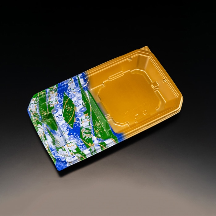 リスパック 麺付き弁当容器　楽麺コンボ　本体 26-15BA RRAI422　きおり青 50枚/袋（ご注文単位12袋）【直送品】