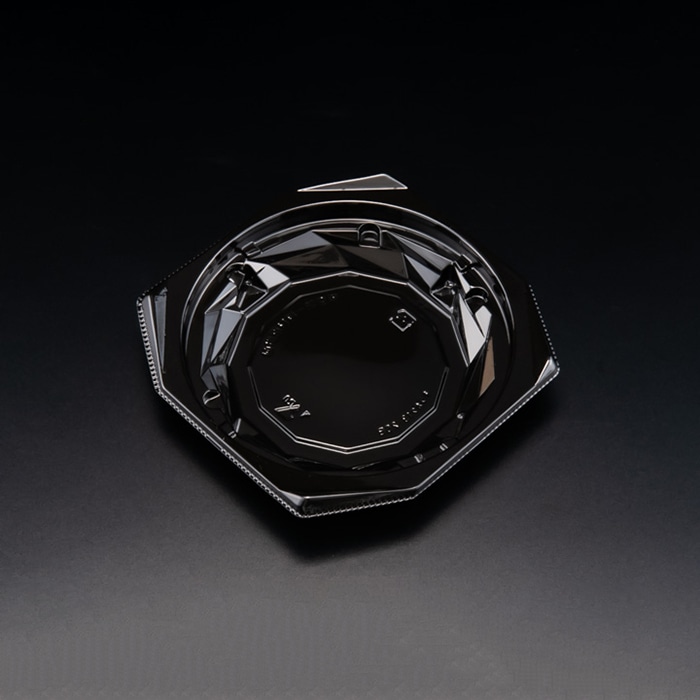 リスパック 惣菜容器　バイオキラカク　本体 13-25B PBPV172　黒 50枚/袋（ご注文単位24袋）【直送品】