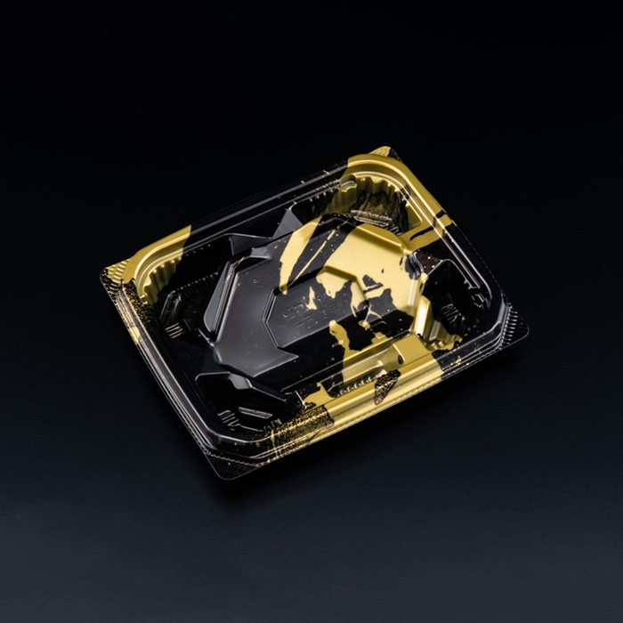 リスパック 刺身容器　バイオ流派　本体 15-12B　盛 FAPK043　いとど金BK 50枚/袋（ご注文単位24袋）【直送品】