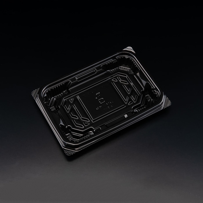 リスパック 刺身容器　バイオ流派　本体 17-12B　平 FAPK091　黒 50枚/袋（ご注文単位24袋）【直送品】