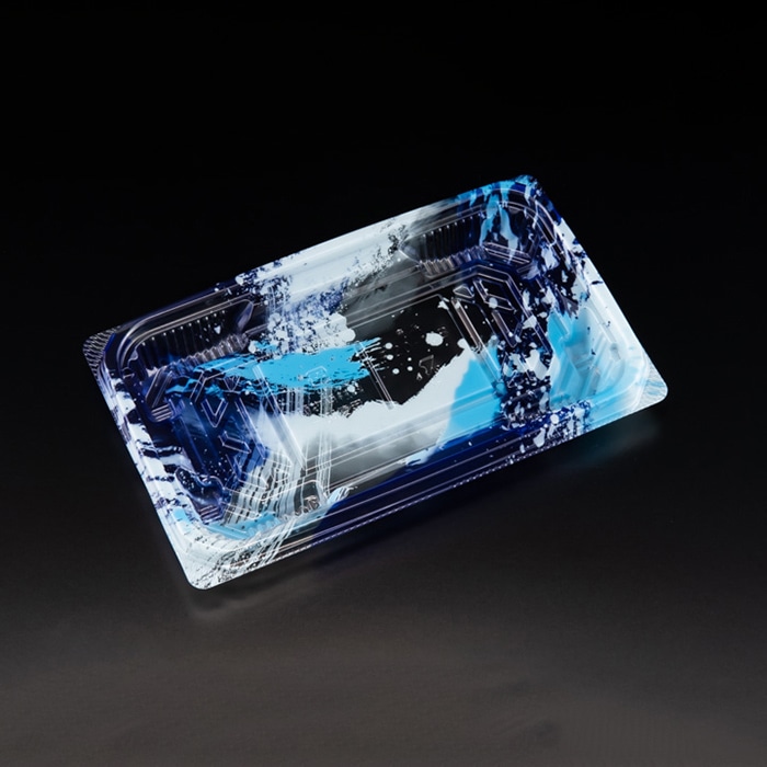 リスパック 刺身容器　バイオ流派　本体 20-12B　平 FAPK232　海洋青 50枚/袋（ご注文単位20袋）【直送品】