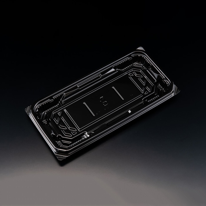 リスパック 刺身容器 バイオ流派 本体 25-12B 平 FAPK371 黒 50枚/袋(ご注文単位16袋)【直送品】