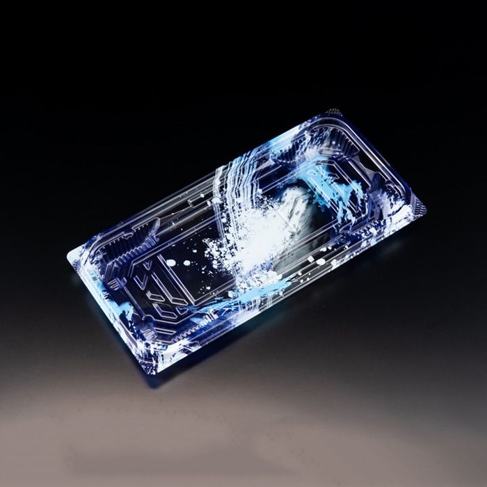 リスパック 刺身容器 バイオ流派 本体 25-12B 平 FAPK372 海洋青 50枚/袋(ご注文単位16袋)【直送品】