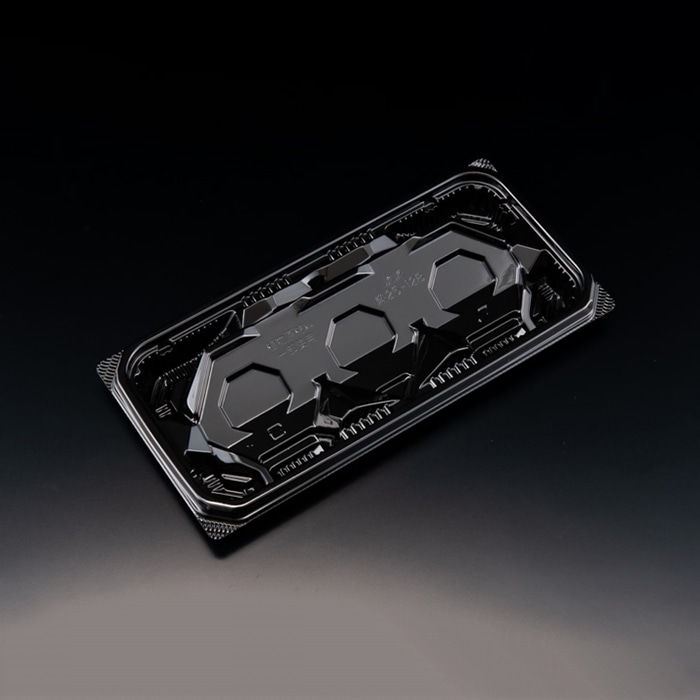 リスパック 刺身容器 バイオ流派 本体 25-12B 盛 FAPK391 黒 50枚/袋(ご注文単位16袋)【直送品】