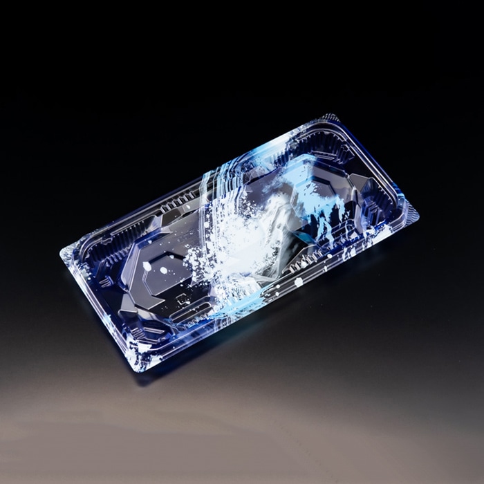 >リスパック 刺身容器　バイオ流派　本体 25-12B　盛 FAPK392　海洋青 50枚/袋（ご注文単位16袋）【直送品】