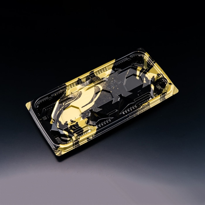 リスパック 刺身容器 バイオ流派 本体 25-12B 盛 FAPK393 いとど金BK 50枚/袋(ご注文単位16袋)【直送品】