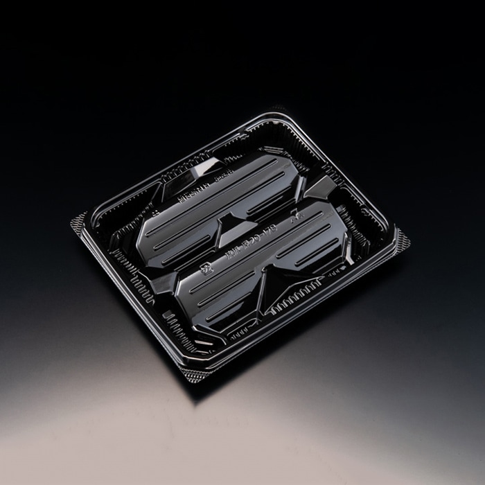 リスパック 刺身容器 バイオ流派 本体 20-17B 深 FAPK551 黒 50枚/袋(ご注文単位12袋)【直送品】