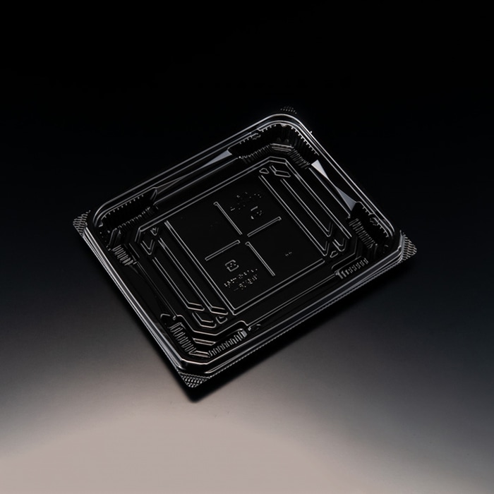 リスパック 刺身容器 バイオ流派 本体 20-17B 平 FAPK511 黒 50枚/袋(ご注文単位12袋)【直送品】