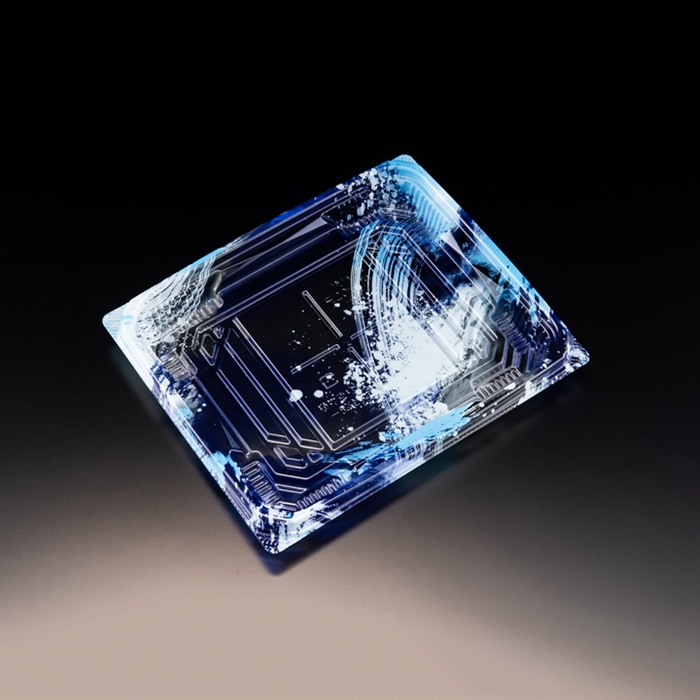 リスパック 刺身容器 バイオ流派 本体 20-17B 平 FAPK512 海洋青 50枚/袋(ご注文単位12袋)【直送品】