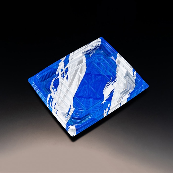 リスパック 刺身容器 バイオ流派 本体 20-17B 平 FAPK514 めいかい青 50枚/袋(ご注文単位12袋)【直送品】