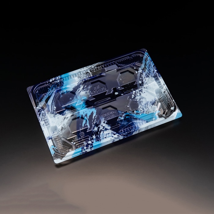 リスパック 刺身容器　バイオ流派　本体 25-17B　盛 FAPK672　海洋青 50枚/袋（ご注文単位8袋）【直送品】