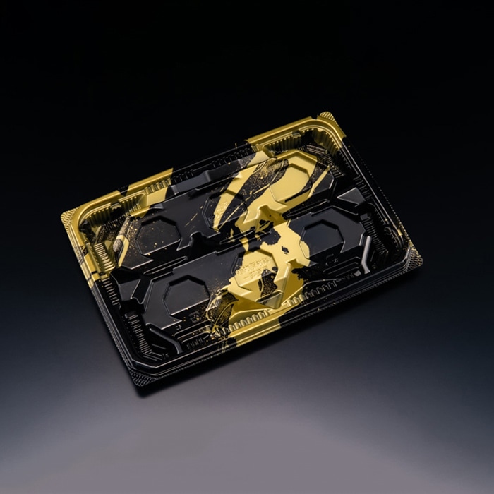 リスパック 刺身容器　バイオ流派　本体 25-17B　盛 FAPK673　いとど金BK 50枚/袋（ご注文単位8袋）【直送品】