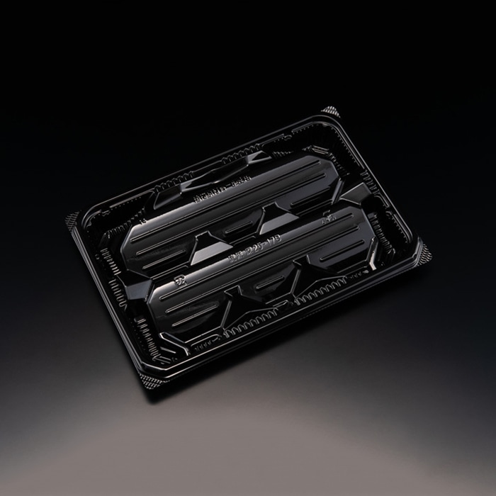 リスパック 刺身容器　バイオ流派　本体 25-17B　深 FAPK691　黒 50枚/袋（ご注文単位8袋）【直送品】