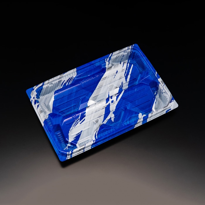 リスパック 刺身容器　バイオ流派　本体 25-17B　深 FAPK694　めいかい青 50枚/袋（ご注文単位8袋）【直送品】