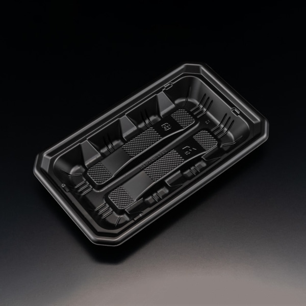 リスパック 食材トレー バイオ食悦 20-12B 黒 FPPF581 100枚/袋(ご注文単位6袋)【直送品】