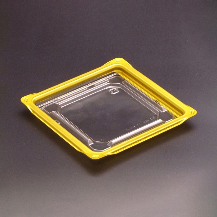 リスパック サラダ容器 バイオカップ キューブ 内嵌合蓋 13-TCN 金 防曇 PABK233 50枚/袋（ご注文単位12袋）【直送品】