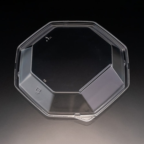 リスパック 丼容器　バイオのぞみ　外嵌合蓋 八角200　OC クリアー防曇 50枚/袋（ご注文単位12袋）【直送品】