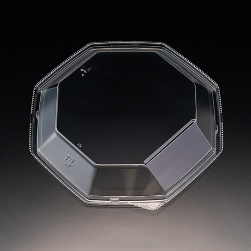 リスパック 丼容器　バイオのぞみ　外嵌合蓋 八角210　OC クリアー防曇 50枚/袋（ご注文単位8袋）【直送品】