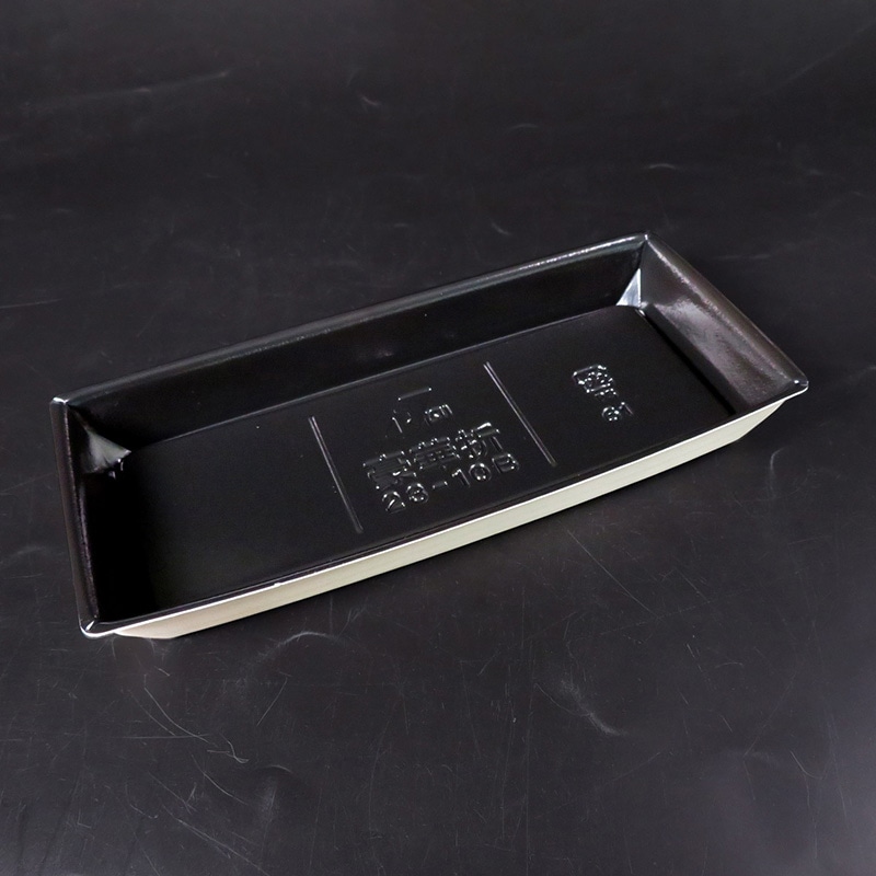 リスパック 刺身容器　豪華折　本体 23-10B 桐木目黒 50枚/袋（ご注文単位16袋）【直送品】