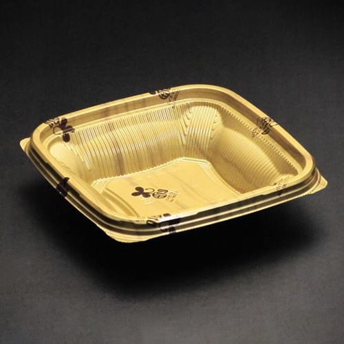 リスパック 丼容器　バイオのぞみ　本体 角170-40B K-ウォール金 50枚/袋（ご注文単位12袋）【直送品】