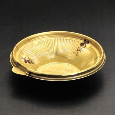 リスパック 丼容器　バイオのぞみ　本体 丸160-43B K-ウォール金 50枚/袋（ご注文単位16袋）【直送品】
