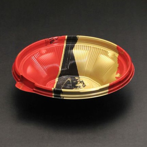 リスパック 丼容器　バイオのぞみ　本体 丸160-43B K-あじわい赤 50枚/袋（ご注文単位16袋）【直送品】