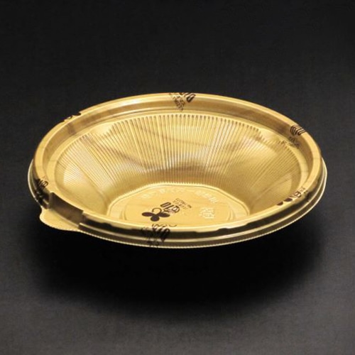 リスパック 丼容器　バイオのぞみ　本体 丸180-43B K-ウォール金 50枚/袋（ご注文単位12袋）【直送品】