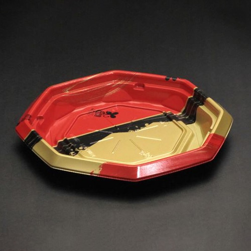 リスパック 丼容器　バイオのぞみ　本体 八角200B K-あじわい赤 50枚/袋（ご注文単位12袋）【直送品】