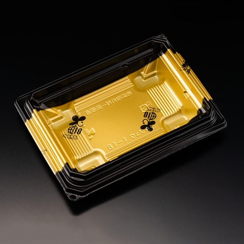 リスパック お重容器　バイオデリカ　枠重　本体 1-1B K-かづき金J10 50枚/袋（ご注文単位24袋）【直送品】