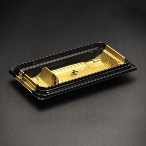 リスパック お重容器　バイオデリカ　枠重　本体 3-2B K-かづき金J10 50枚/袋（ご注文単位18袋）【直送品】