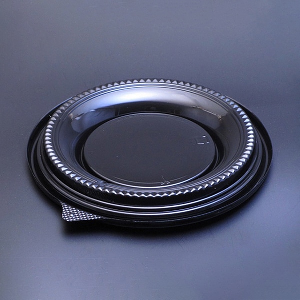 リスパック デザート容器 バイオカップ ベルル 内外嵌合蓋 3号 F 黒 PBPM622 50枚/袋（ご注文単位18袋）【直送品】