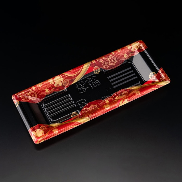 リスパック 寿司容器 万角 本体 25-10B てんろう赤 RSAK446 50枚/袋（ご注文単位20袋）【直送品】