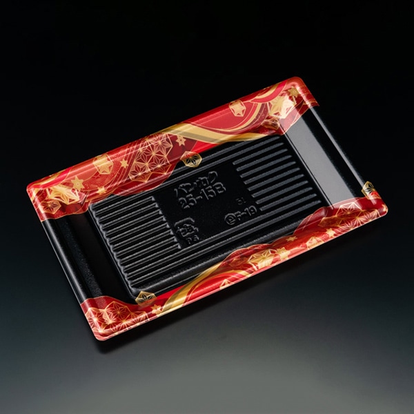 リスパック 寿司容器 万角 本体 25-15B てんろう赤 RSAK486 50枚/袋（ご注文単位16袋）【直送品】