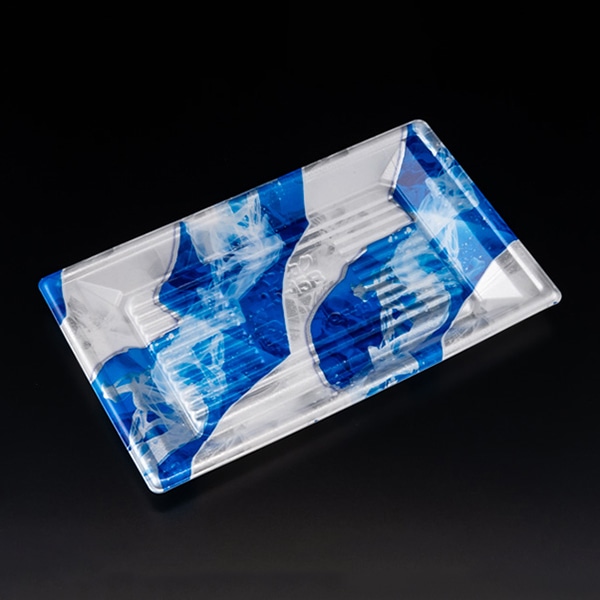 リスパック 寿司容器 万角 本体 25-15B きりり青 RSAK487 50枚/袋（ご注文単位16袋）【直送品】